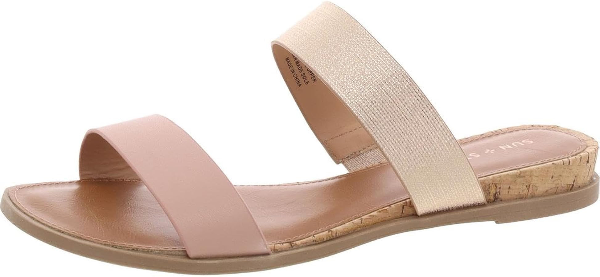 SUN STONE Womens Open Toe Slide Sandals | Amazon (US)