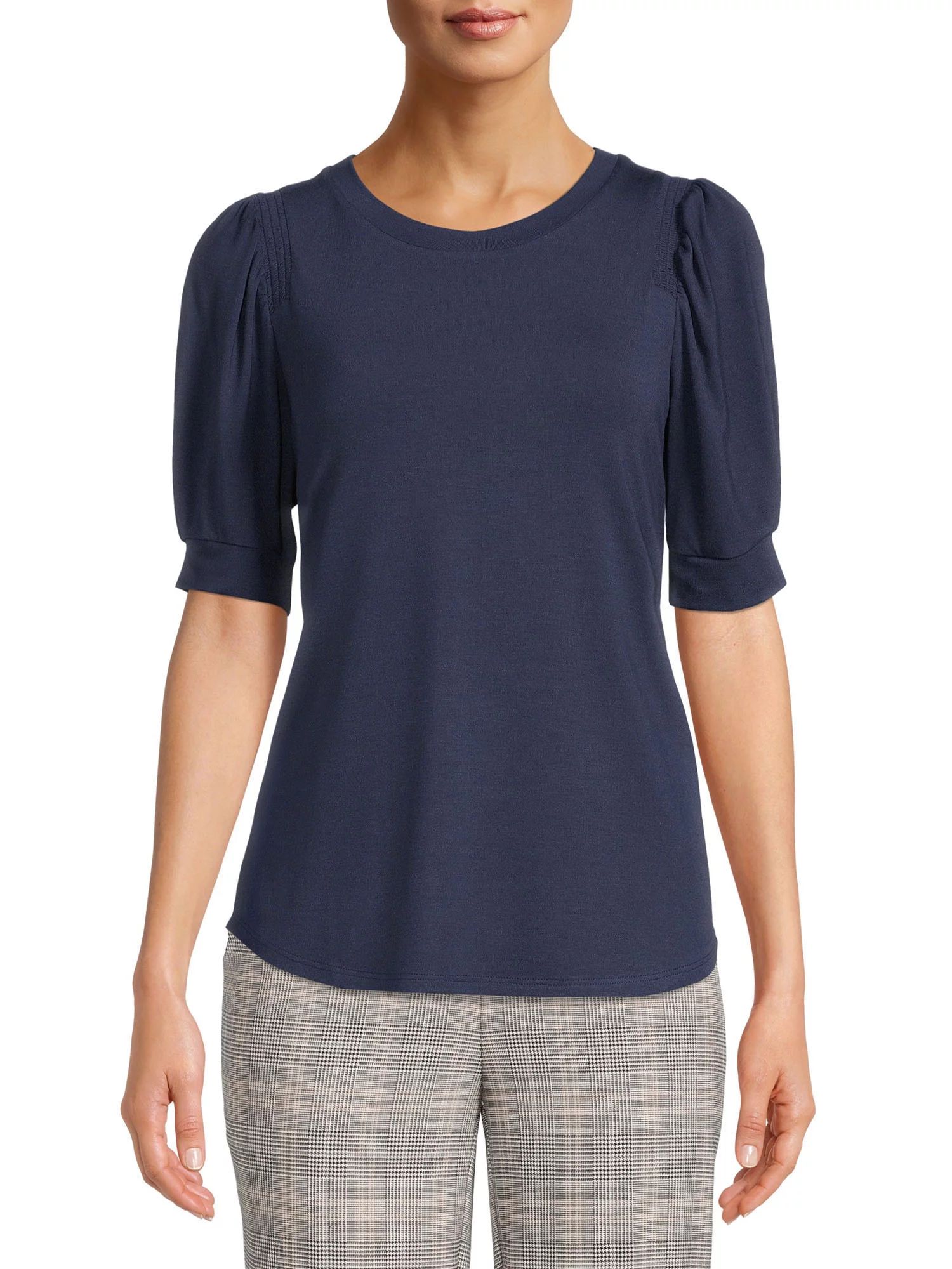 Time and Tru Women's Sheared Shoulder Top | Walmart (US)