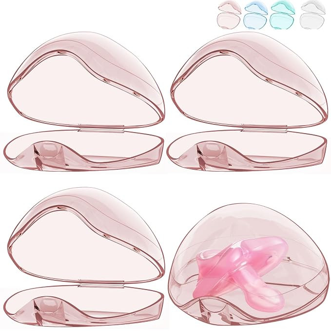 Smlpuame Pacifier Case,4 Pack BPA Free Pacifier Holder Case,Transparent Container Box for Baby Bi... | Amazon (US)