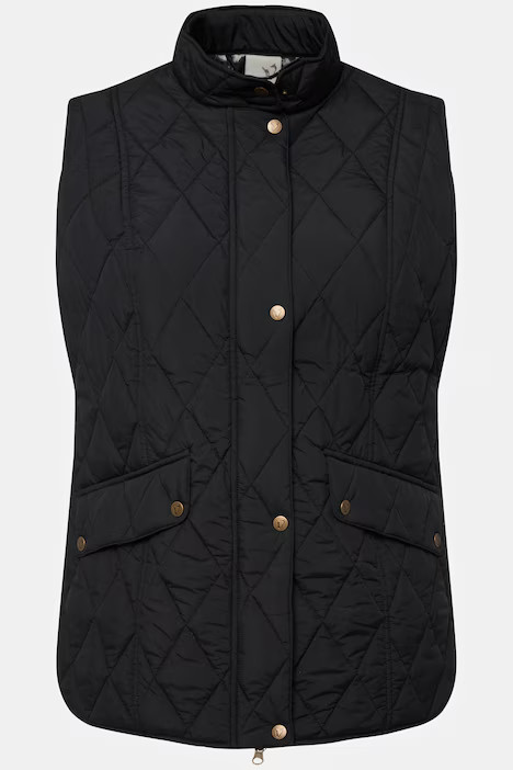 Quilted Pheasant Print Lined Vest | Ulla Popken - US & CA