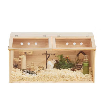 Sevobal Pet Crates and Houses Hamster Cage, 2 Opening Top Small Animals House for Dwarf Little Rabbits Guinea Pig Chinchilla, Beige, 31.5"*16"*15.8" | Target