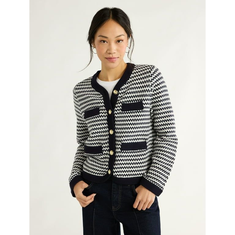 Free Assembly Women’s Welt Pocket Cardigan, Lightweight, Sizes XS-XXL - Walmart.com | Walmart (US)