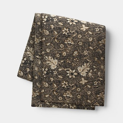14x72" Cotton Reversible Vintage Floral Table Runner Black - Threshold™ | Target