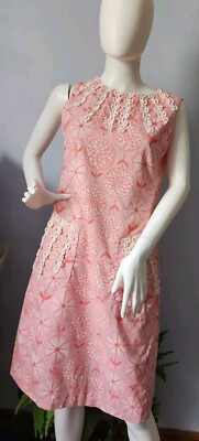 VTG 60’s The Lilly Pulitzer Crochet Lace Sleeveless Floral Shift Dress Pink M  L  | eBay | eBay US