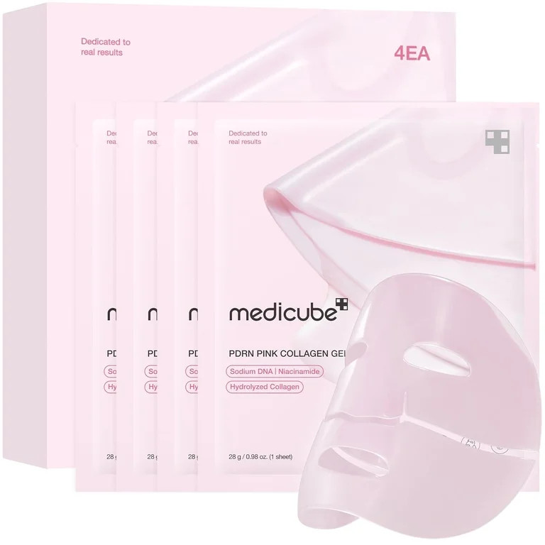 medicube PDRN Pink Collagen Gel Mask, Korean Sheet Mask, 4 Count | Walmart (US)