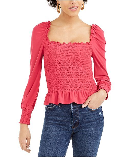 Smocked Square-Neck Top, Created For Macy's | Macys (US)