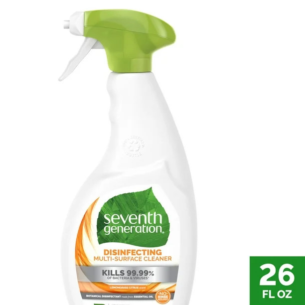 Seventh Generation Disinfecting Spray Multi Purpose Cleaner Lemongrass Citrus 26 oz - Walmart.com | Walmart (US)