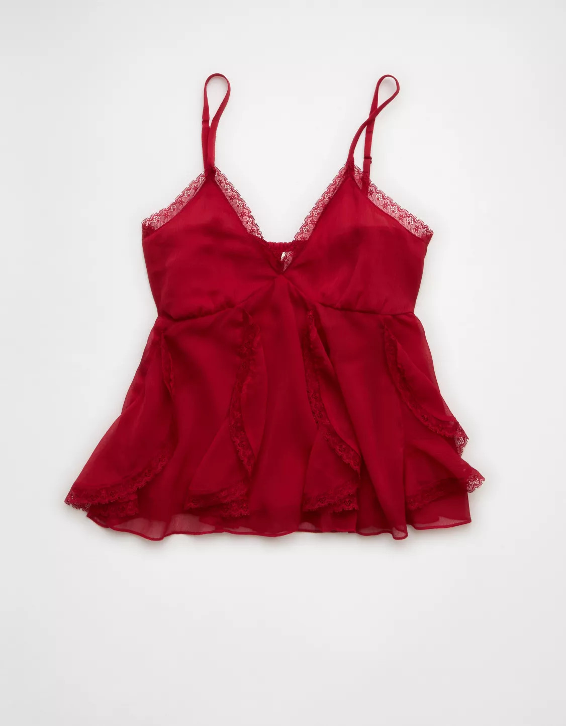 AE V-Neck Ruffle Cami Top | American Eagle Outfitters (US & CA)