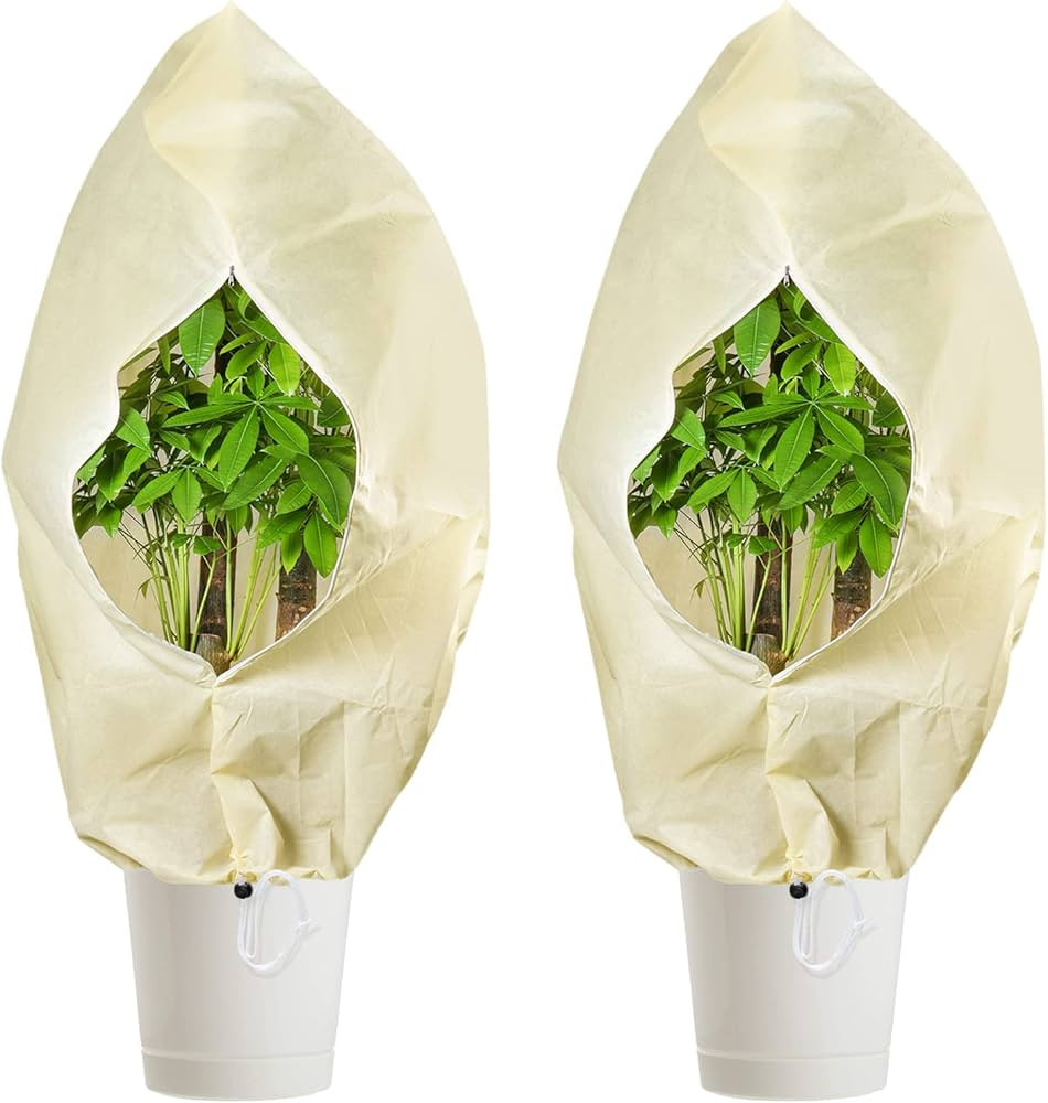 Bonviee 2 Packs Plant Covers Freeze Protection 47.24”×70.86” Reusable Shrub Jakets Covers fo... | Amazon (US)