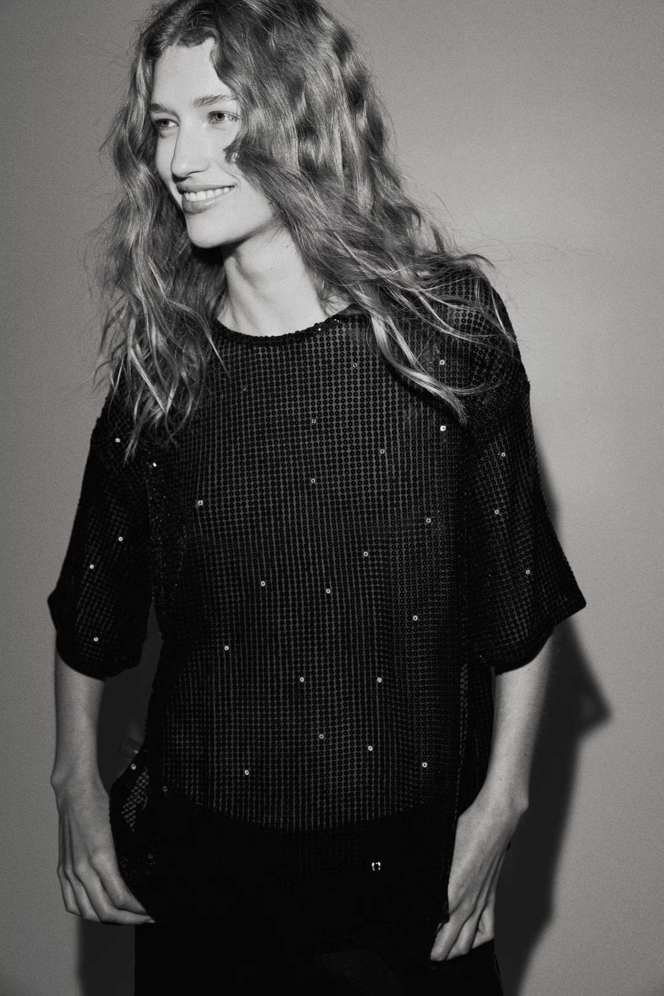 Oversized Sequined Top - Black - Ladies | H&M US | H&M (US + CA)