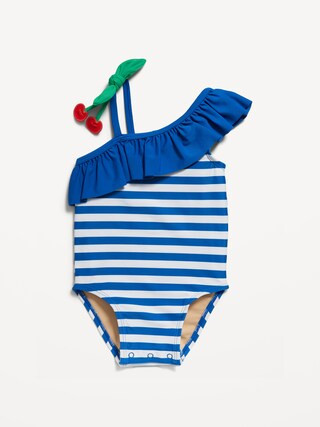 One-Shoulder Ruffle-Trim One-Piece Swimsuit for Baby | Old Navy (US)