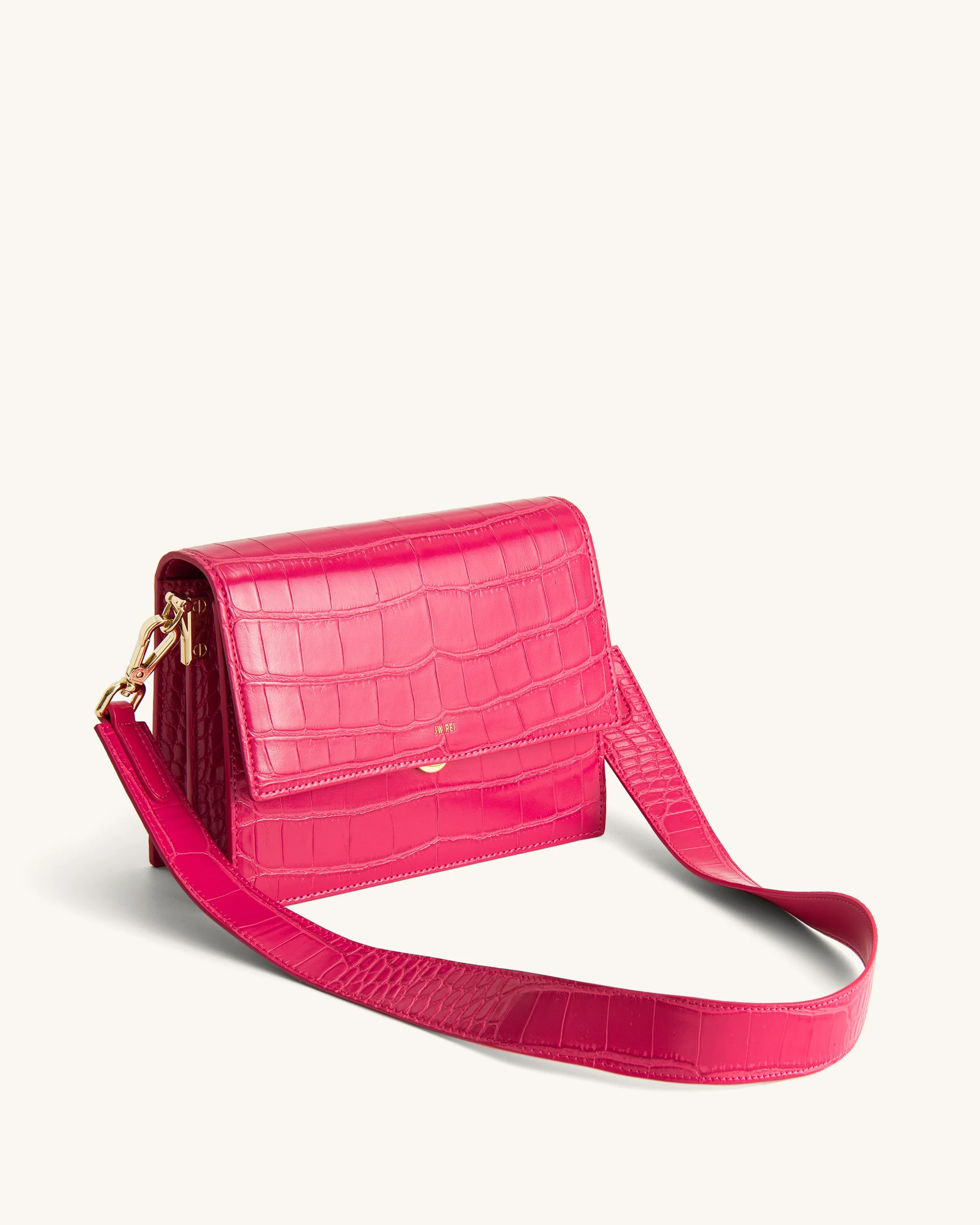 Mini Flap Crossbody - Magenta Croc | JW PEI US