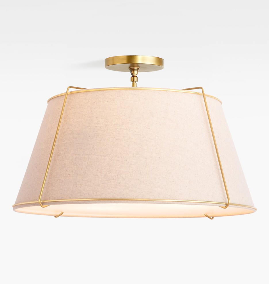 24" Conical Drum Semi-Flush Fixture | Rejuvenation