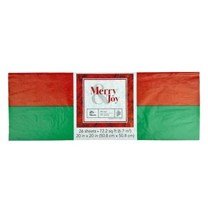 Merry & Joy Premium Red & Green Gift Tissue, 26 ct | CVS Health