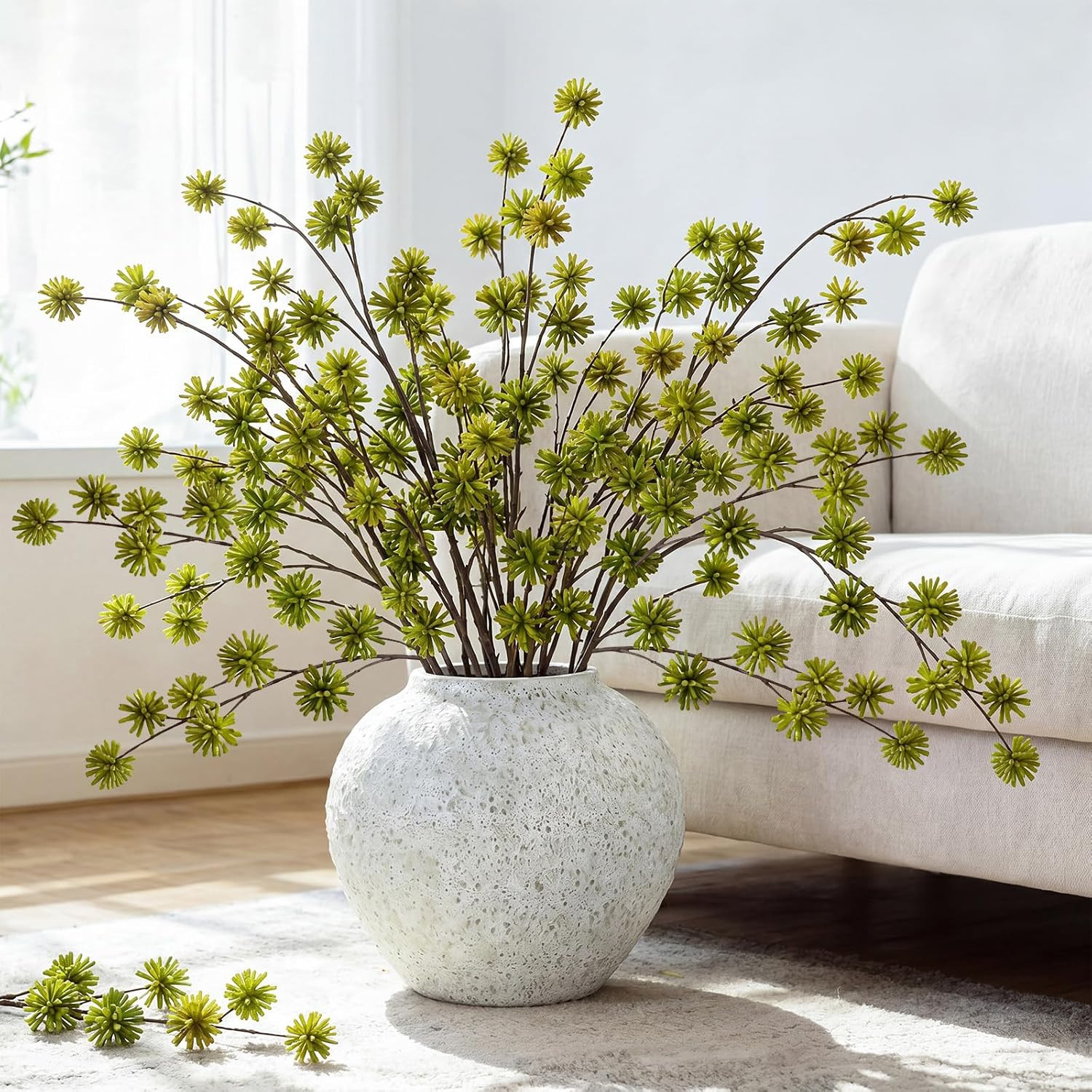 6 Pcs 40'' Artificial Branches with Green Buds for Tall Vase | Amazon (US)