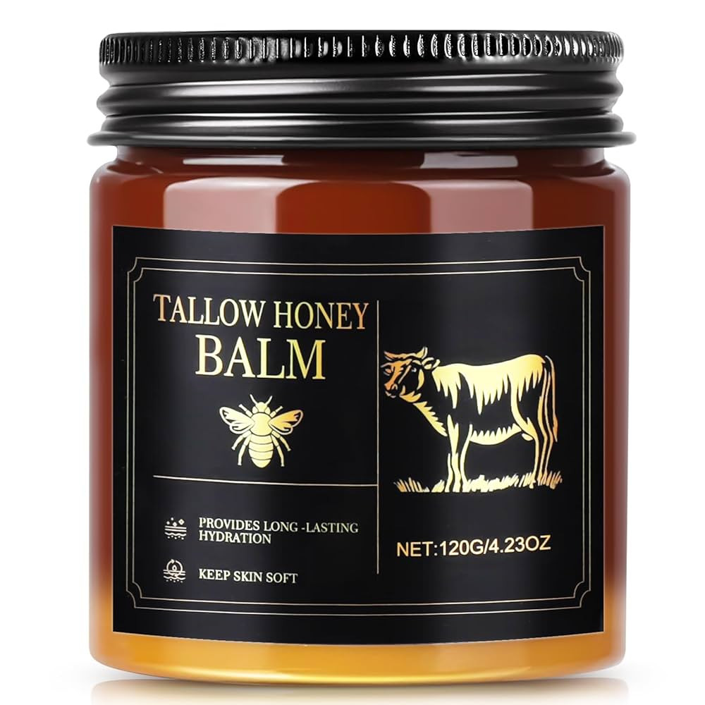 Beef Tallow for Skin,Organic Whipped Beef Tallow Face Moisturizer with Raw Honey and Beeswax,Natu... | Amazon (US)