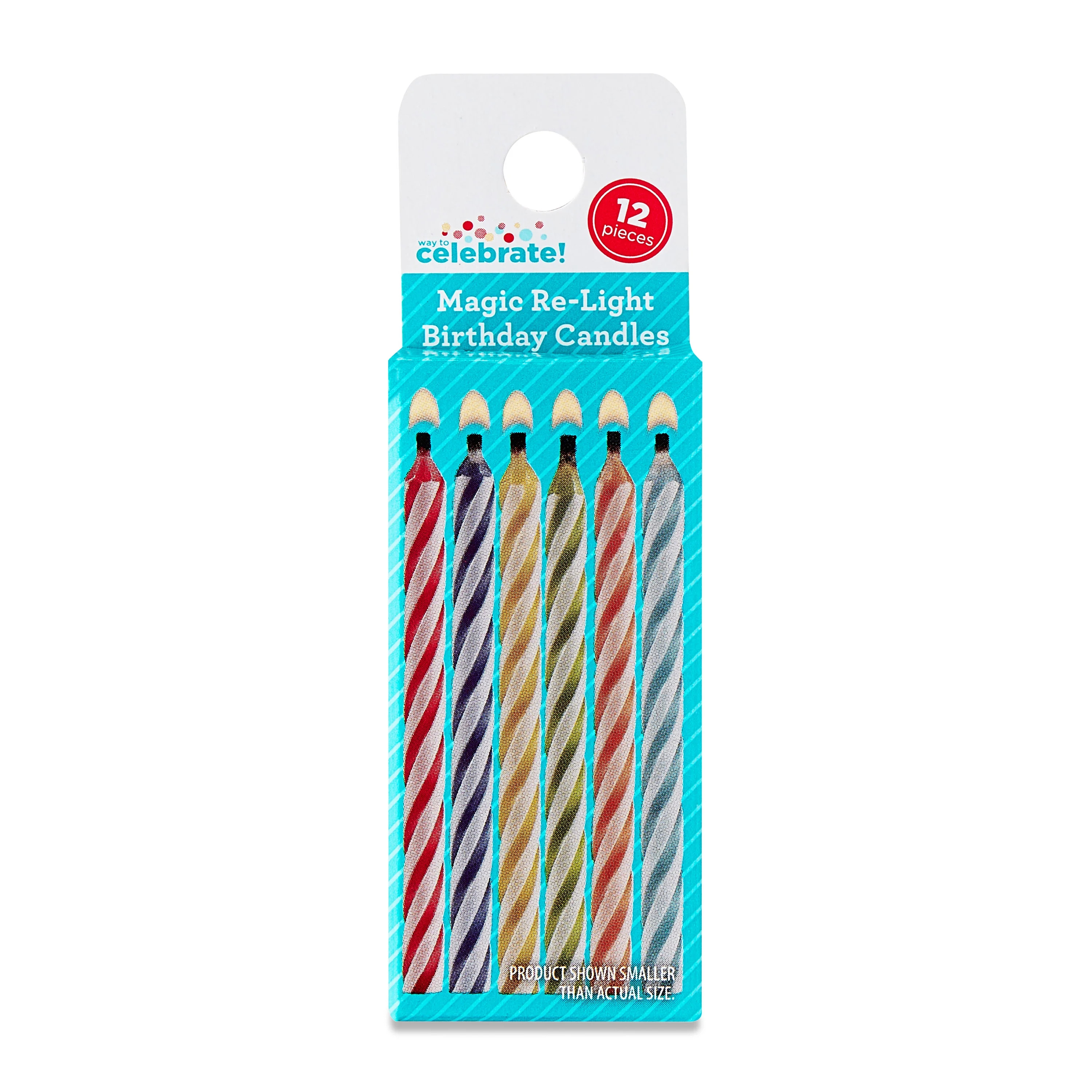 Multicolor Magic Re-Light Spiral Birthday Candles, 12 Count, by Way To Celebrate | Walmart (US)