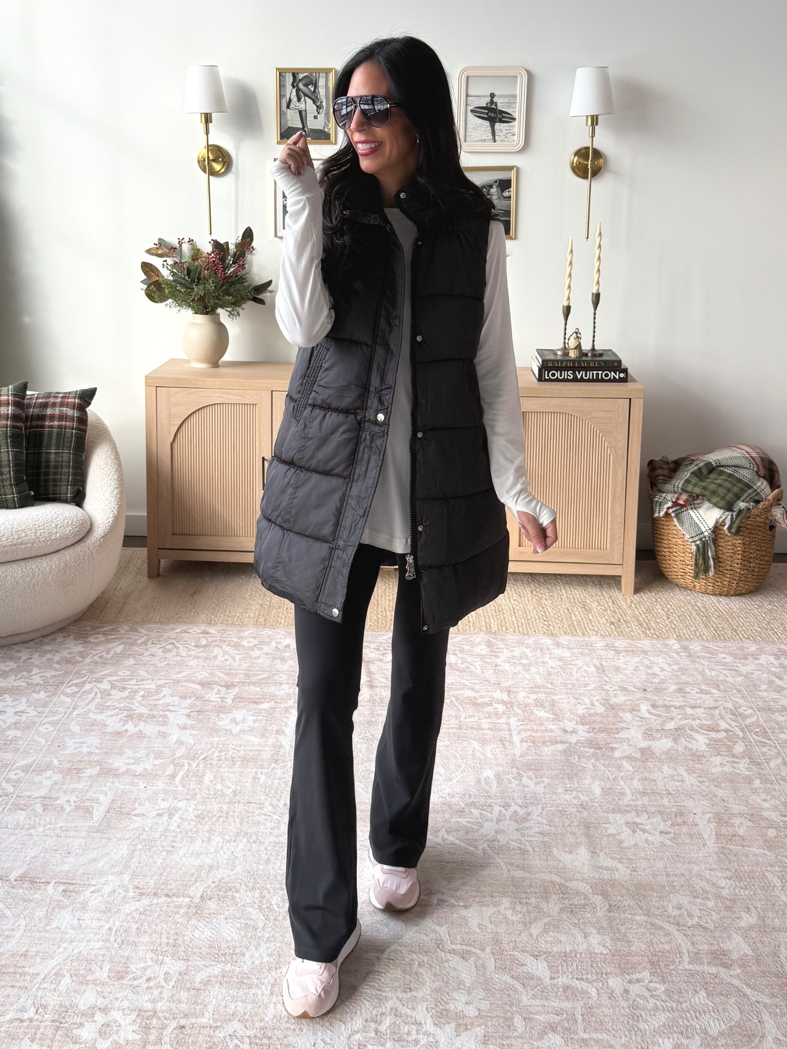 Love this puffer vest style for an easy and on the go look! 
Vest - small 
No seam flares- small tall 
Legging friendly top- small 

#LTKmomlife #LTKU #LTKOver40