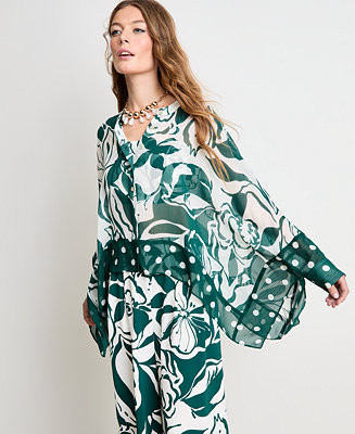 Women's Button-Front Poncho Blouse, Macys' Exclusive - | Alix Friedberg Capsule Collection | Macy's