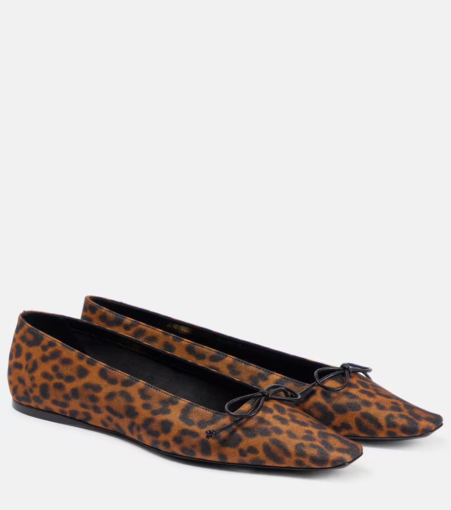 Saint Laurent Poppy leopard-print grosgrain ballet flats | Mytheresa (INTL)