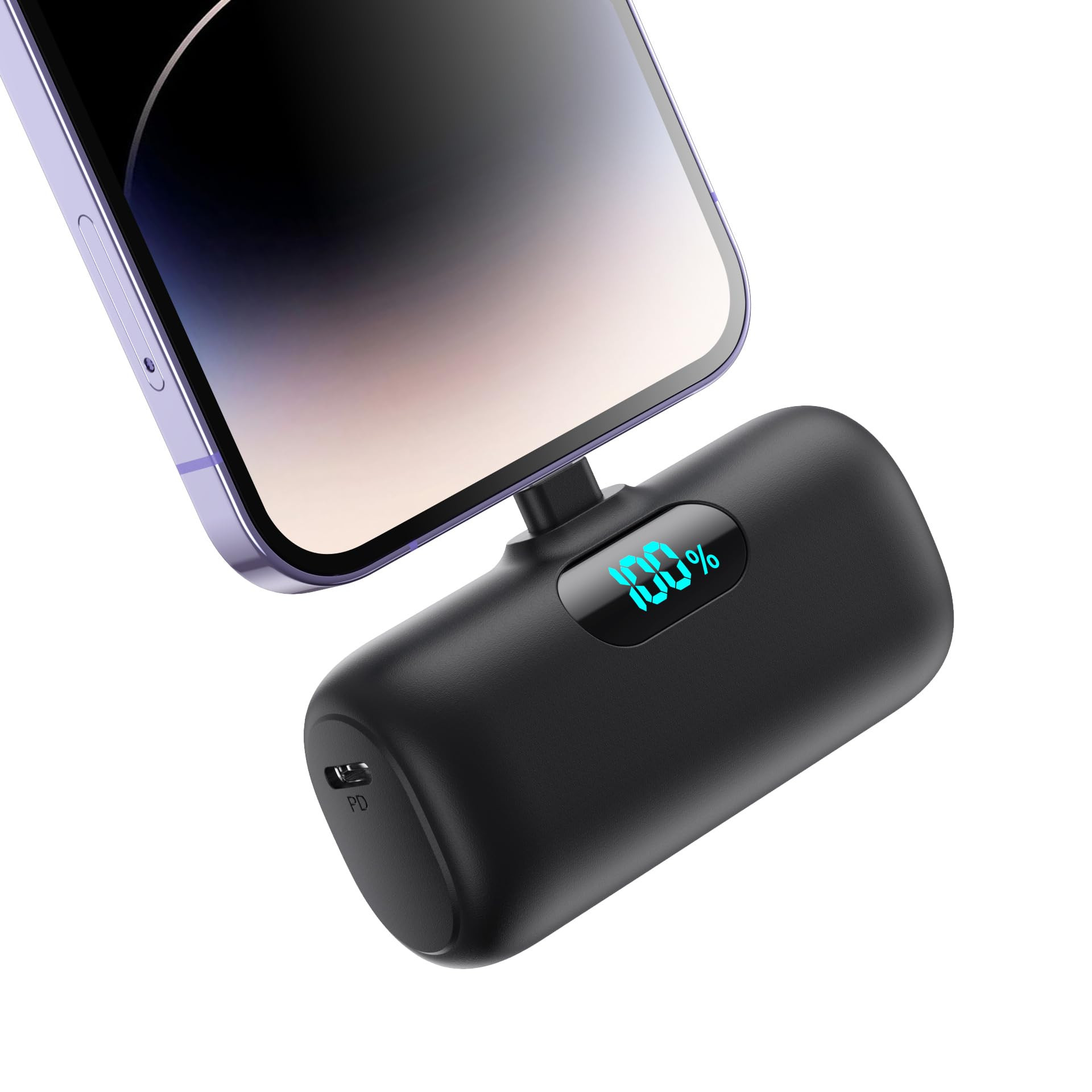 Mini Portable Charger for iPhone,Upgraded 5000mAh PD Fast Charging Battery Pack,LCD Display Cute ... | Amazon (US)