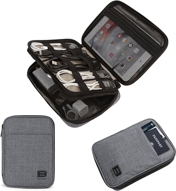 BAGSMART Electronic Organizer Double-Layer Travel Cable Organizer Electronics Accessories Cases f... | Amazon (US)