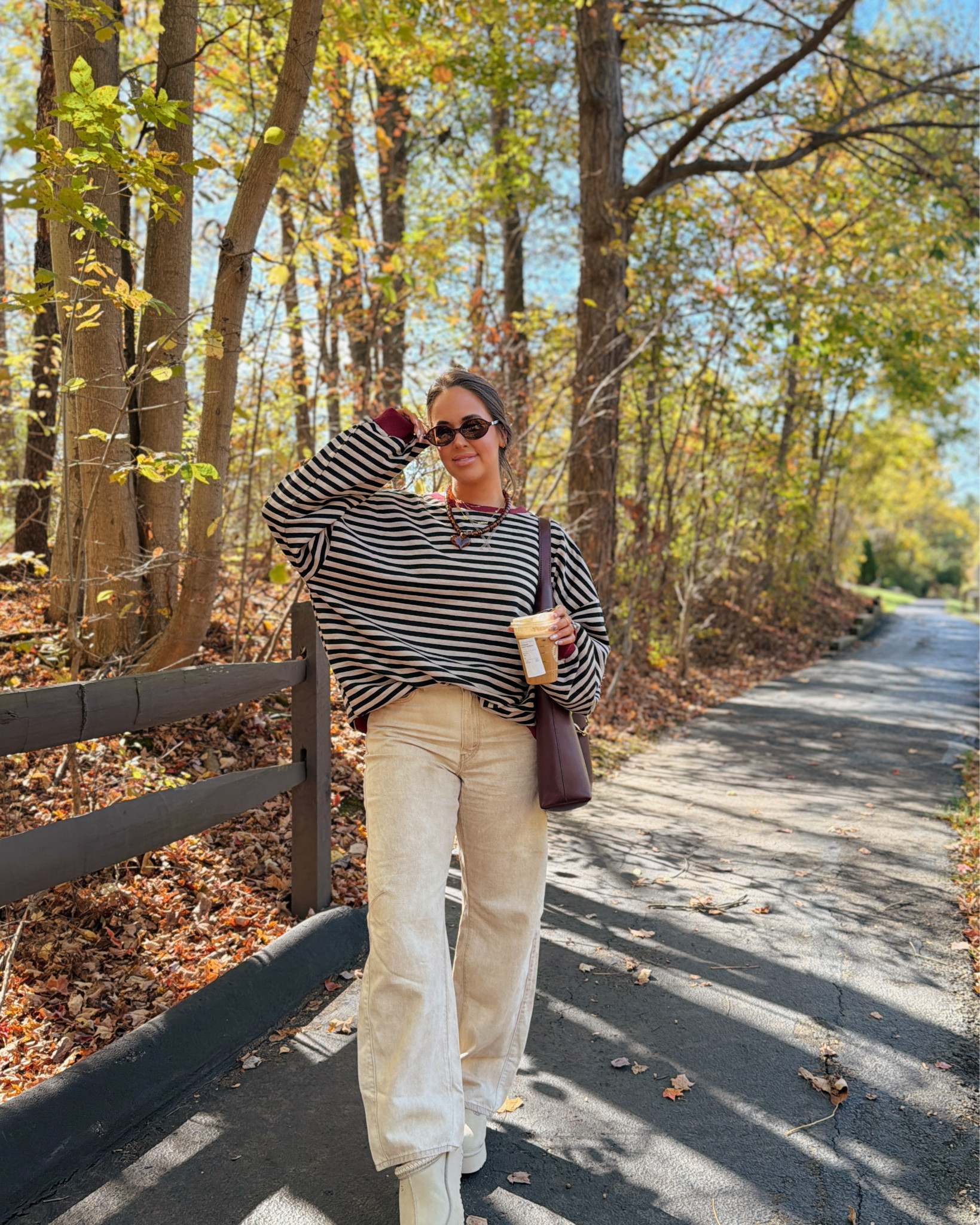 Last weeks outfit 🤎🤎🍂 we’ve been finally having the prettiest fall days! Makes me sooo happy! I’ve been living in these cinched waist barrel jeans 😍😍 they run TTS!! 

Amazon favorites, designer look for less, Levi’s, target jeans, barrel jeans, Ugg slip ons, fall must haves, coach Brooklyn bag 

#LTKSeasonal #LTKShoeCrush #LTKFindsUnder100