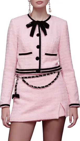 Tweed Crop Bow Trim Jacket | Nordstrom