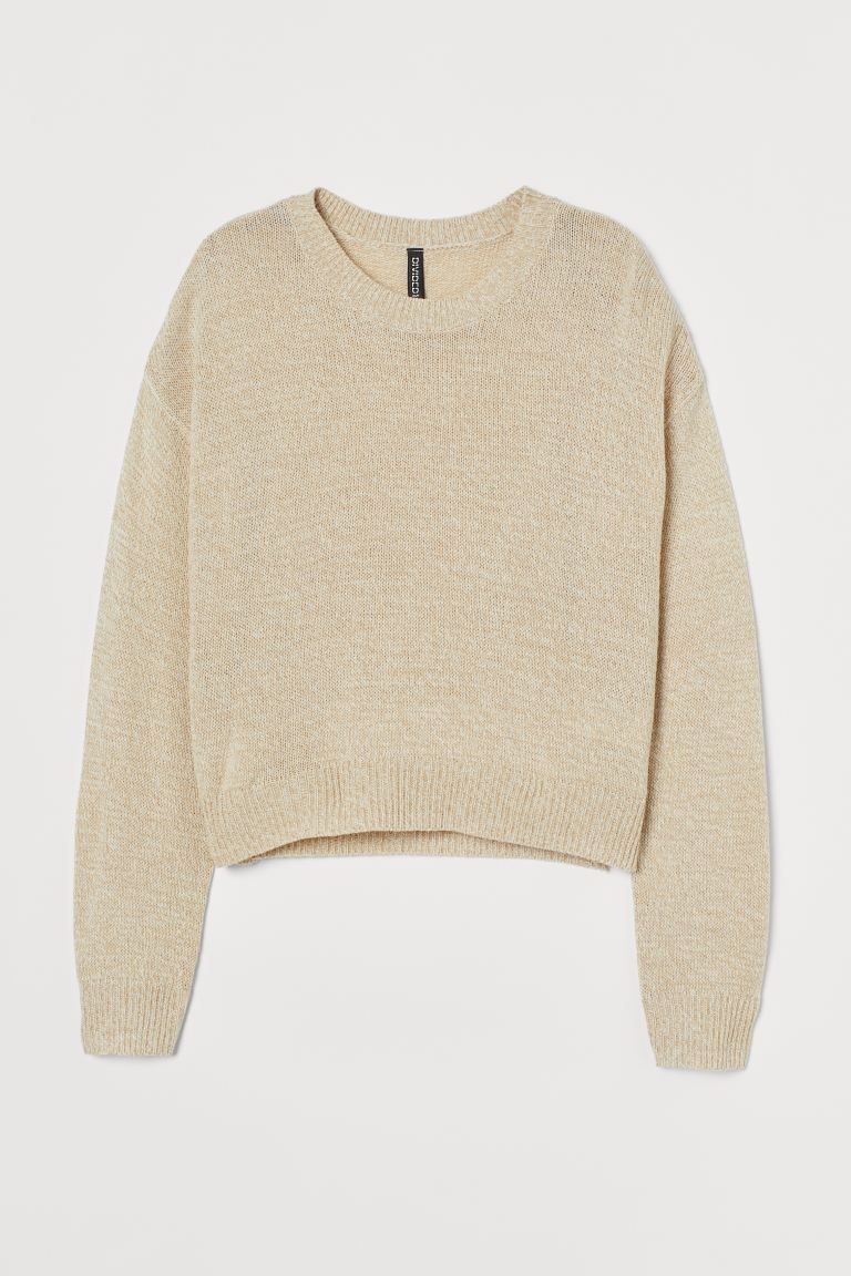 Soft, knit sweater with a round neckline, long sleeves, and ribbed trim. | H&M (US)