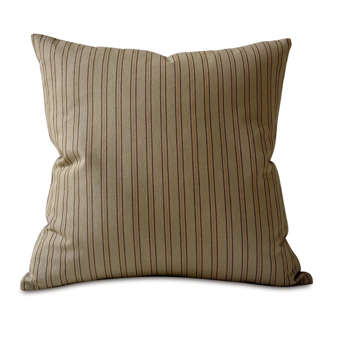 Brown Menswear Striped Throw Pillow Cover 20x20 - Etsy | Etsy (US)