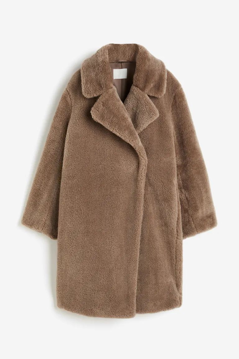 Fluffy coat - Brown - Ladies | H&M | H&M (UK, MY, IN, SG, PH, TW, HK)