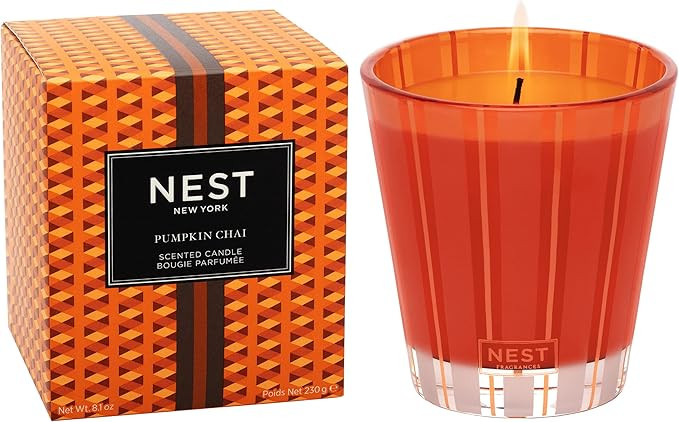 NEST New York Scented Classic Candle, Pumpkin Chai - 8.1 oz - Up to 60-Hour Burn Time - Reusable ... | Amazon (US)