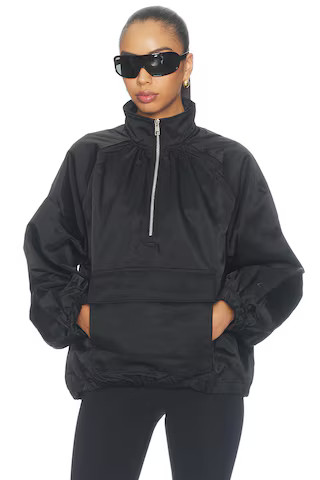 Nike Satin Anorak Jacket in Black. - size XL | Revolve Clothing (Global)