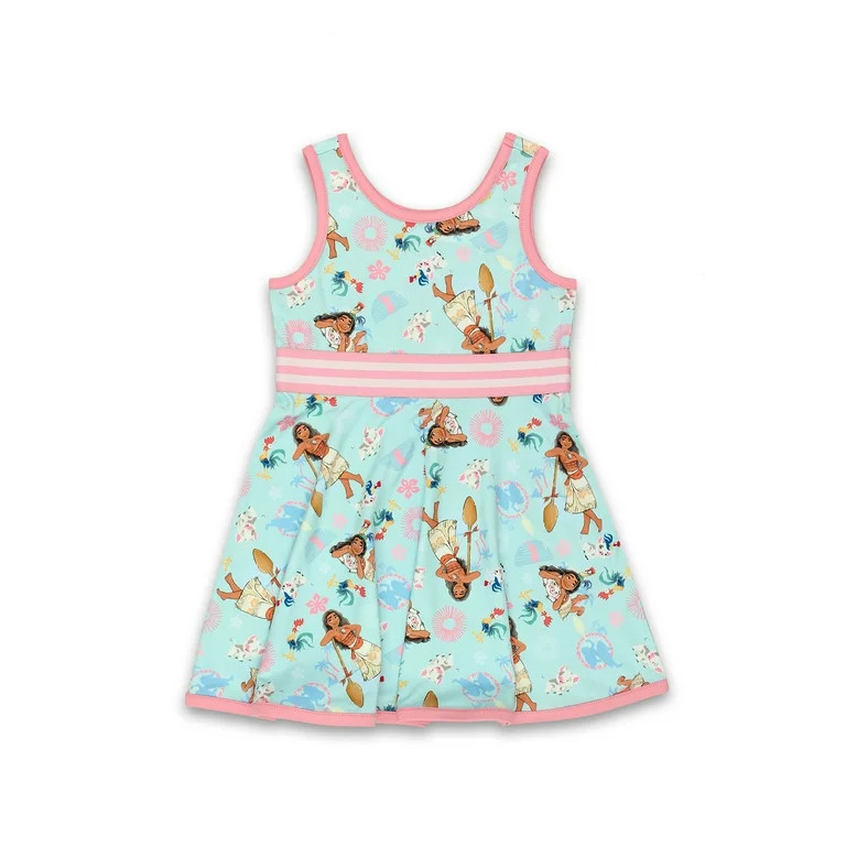 Disney Moana Toddler Girls Fit and Flare Ultra Soft Dress MAG087DS | Walmart (US)