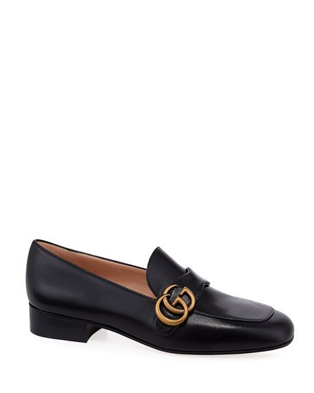 Gucci Marmont 25mm Leather Loafers | Neiman Marcus