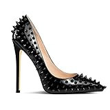 ANN CREEK Women's 'Tefya' Handmade Spiky Stud Super High Stiletto Heel Slip On Pointed Toe Pump Shoe | Amazon (US)