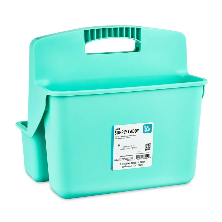 Pen+Gear Large Supply Caddy, 11.81" x 8.43" x 11.04", Spearmint | Walmart (US)
