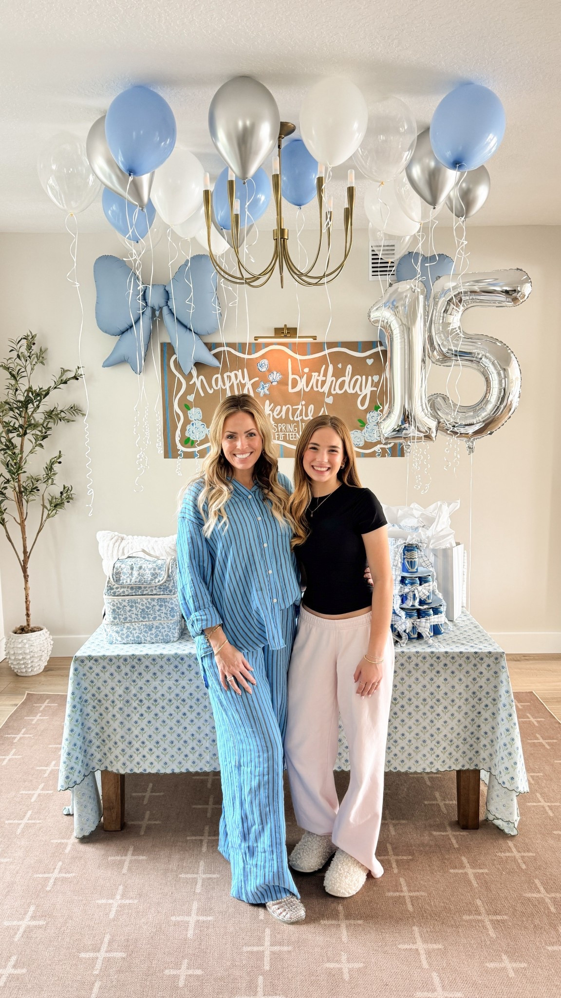 McKenzie loves The Summer I Turned Pretty and honestly so do I! I thought it would be fun to celebrate her 15th birthday with the Theme: The Spring I Turned 15. Hydrangeas, seashells, bows and lots of blue and white. She came home from school on her birthday to this surprise, but this was just the beginning. 💙🤍🩵
.
.
.
.
#15thbirthday #thespringiturned15 #teenbirthday #birthdayinspo

#LTKmomlife #LTKvlog #LTKKids