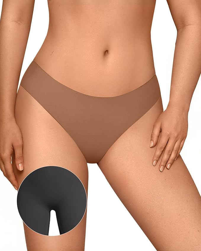 OEAK Seamless Thongs for Women Invisible Thongs No Show Thong Panty Liners Tangas Comfortable Wor... | Amazon (US)