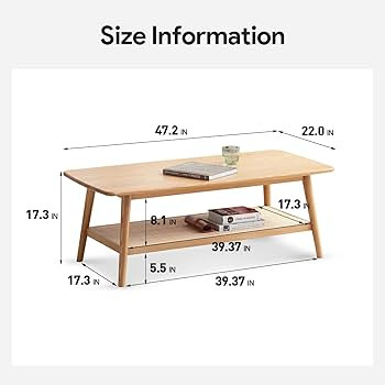 Fancyarn Rattan Coffee Table, 100% FAS Solid Oak Wood Living Room Tables w/Handmade Rattan Shelf,... | Amazon (US)