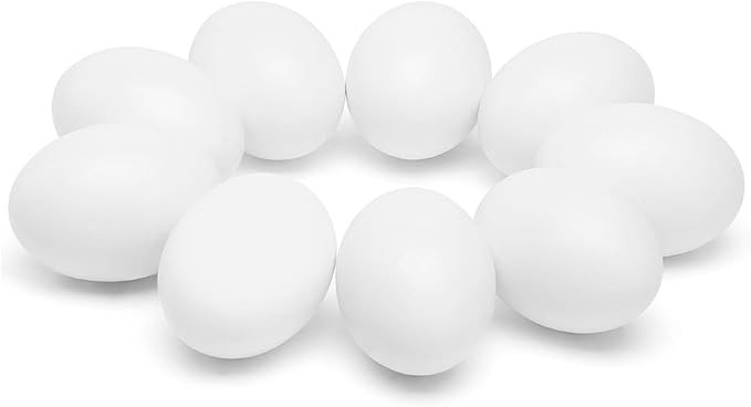 SallyFashion Wooden Fake Eggs for Nesting Boxes, 9 PCS White Easter Eggs for Craft Pretend Play K... | Amazon (US)