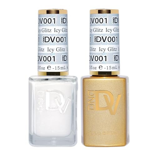 DND Gel Diva Polish Set, Mirrorball Collection, UV/LED Gel Polish and Air Dry Nail Lacquer, Matching Chip-Free Polish Duo, White001 Icy Glitz, 0.5 Fl Oz Each | Amazon (US)