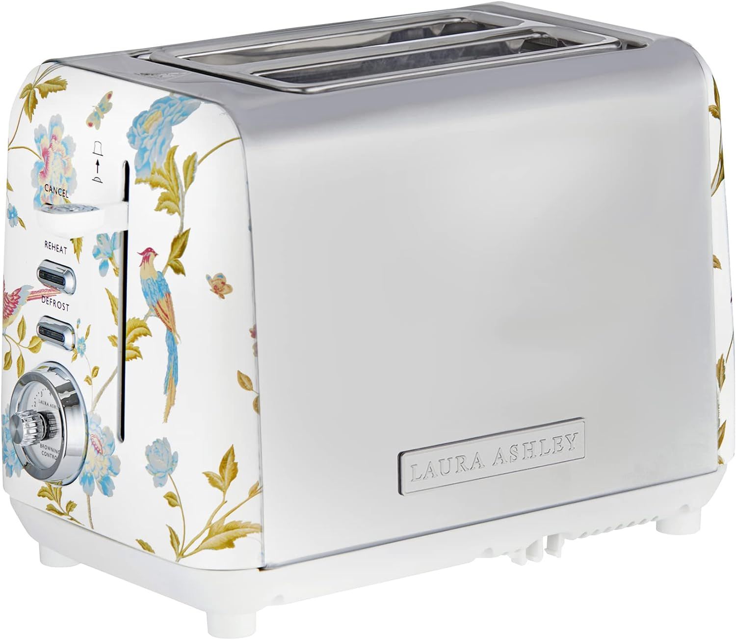 VQ Laura Ashley Elveden White Stainless Steel 2 Slice Toaster | Bagels & Bread Toasters 2 Slices ... | Amazon (US)