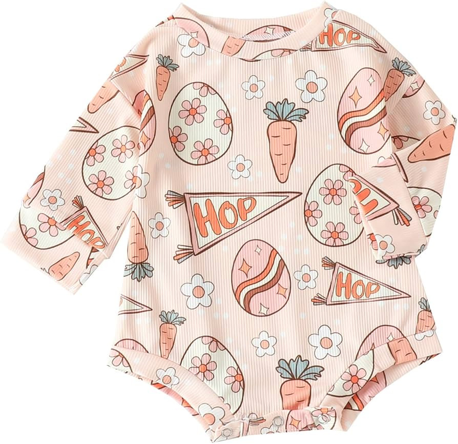 Girls Pants 6 Infant Boys Girls Easter Long Sleeve Cartoon Printed Pullover Romper Newborn Sweats... | Amazon (US)