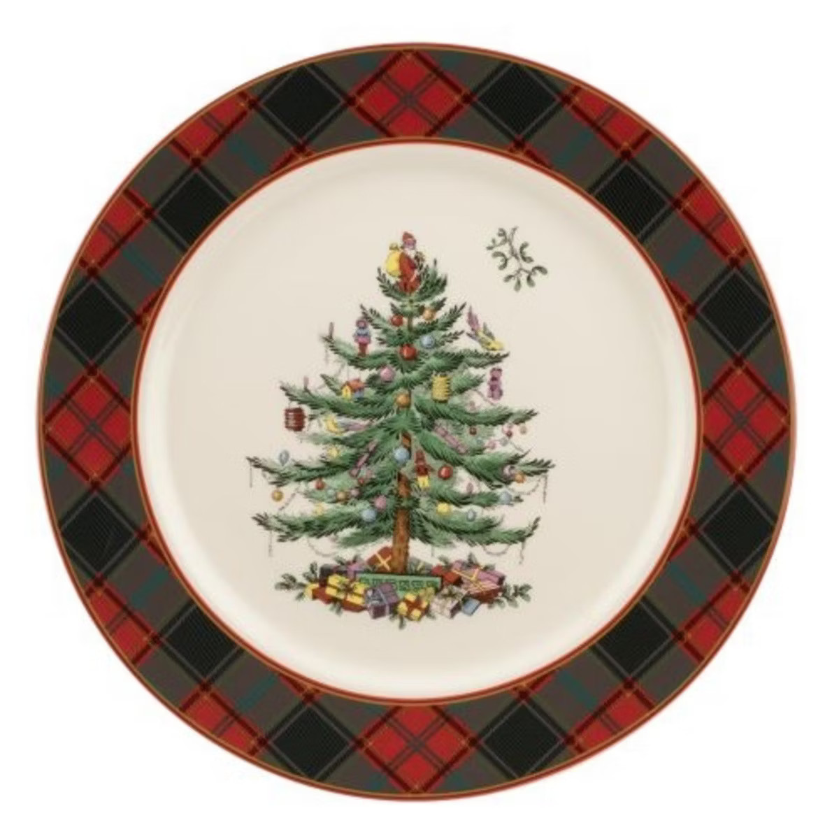 Spode Christmas Tree Tartan 12" Buffet Plate - Classic Christmas Design with Tartan Border - Dish... | Target