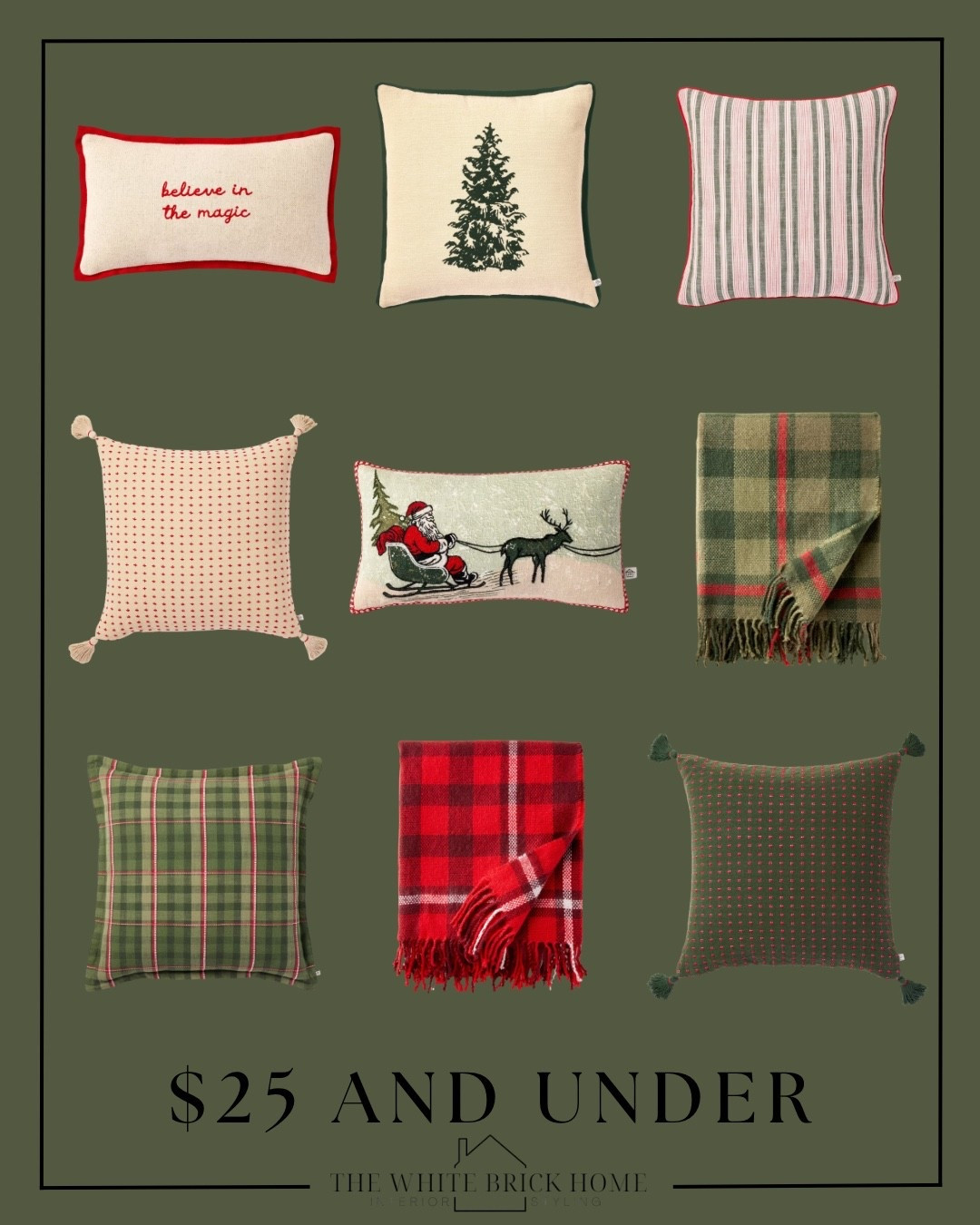 These affordable throw blankets and throw pillows from Target are an easy way to add some holiday cheer to your living spaces! 

Christmas, Christmas decor, Christmas ideas, Christmas decor target, target, magnolia, target Christmas decorations, throw pillows, throw blanket, Christmas throw pillows, home decor, home decor ideas, affordable Christmas decor, affordable decor.