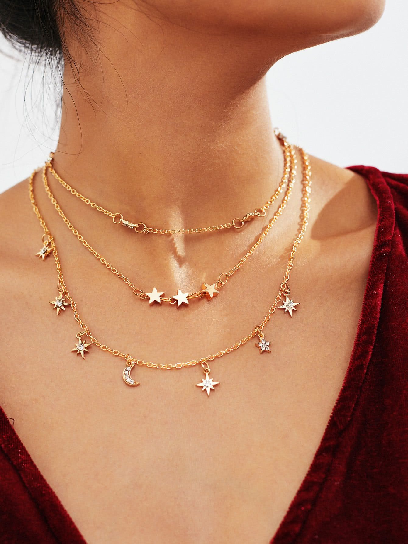 Star Design Layered Chain Necklace | SHEIN