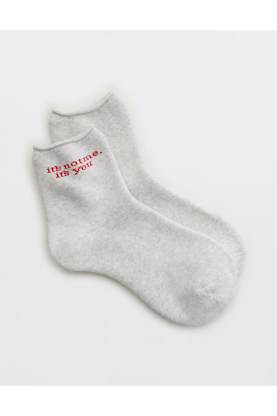 Aerie Terry Quarter Socks Women's Bright Red One Size | Aerie