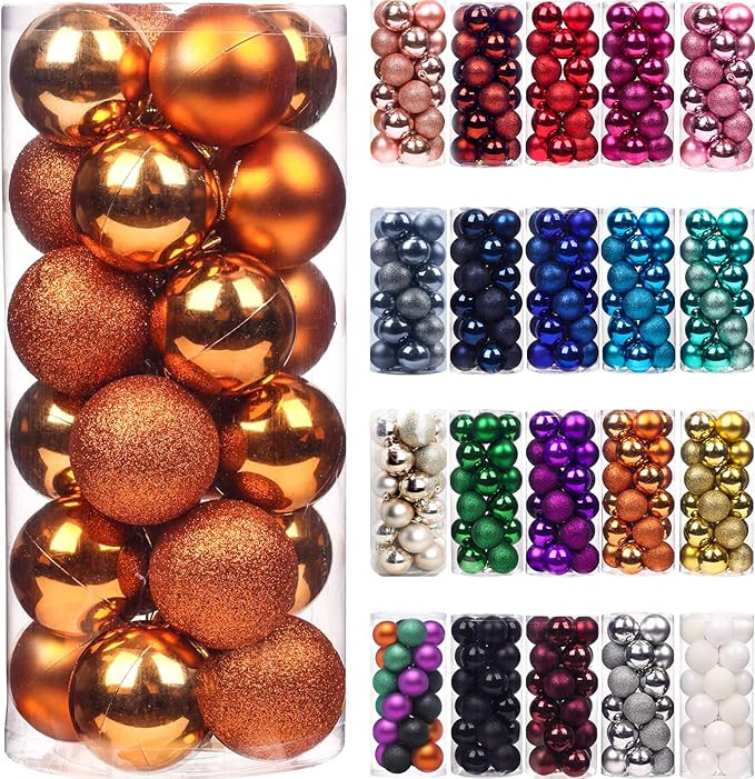 Emopeak 24Pcs Christmas Balls Ornaments for Xmas Christmas Tree - Shatterproof Christmas Tree Dec... | Amazon (US)