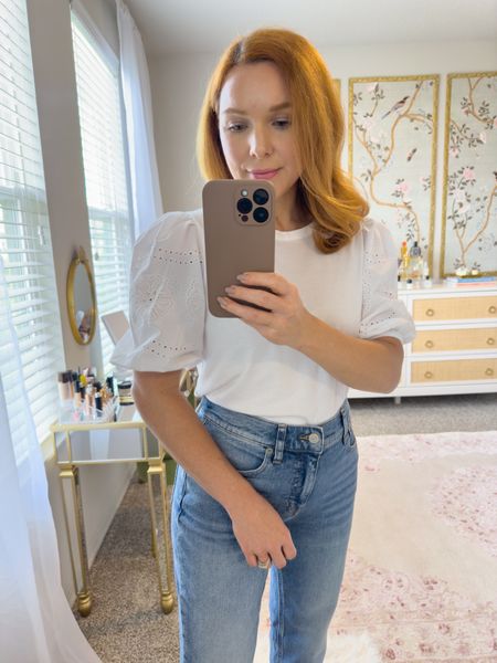 J Crew sale 40% off with code SHOPNOW // so many great pieces for fall & end of summer finds an additional 50% off! Wearing size xs in this white top 

#LTKsalealert #LTKunder50 #LTKunder100